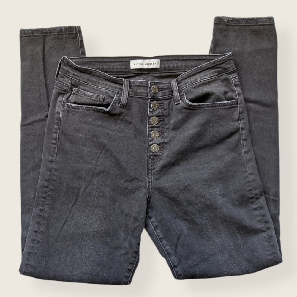 Flying Monkey High Rise Skinny Button Fly Jeans 29